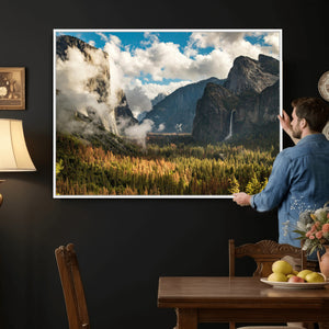 Yosemite Valley River Wall Art Canvas Print