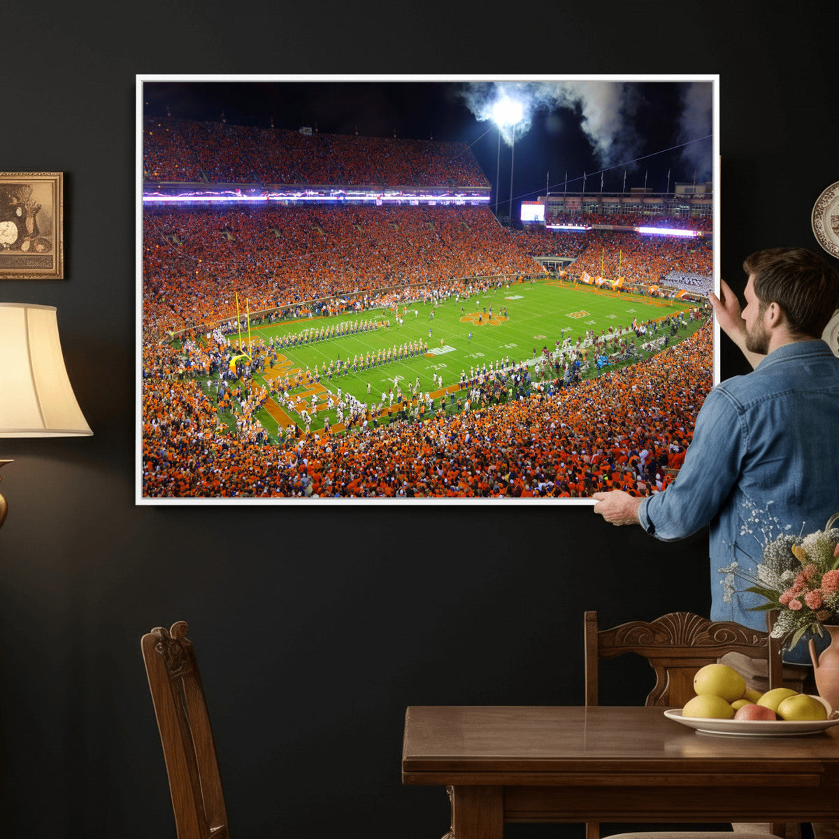 Clemson Football Stadium Wall Art Canvas Print, College