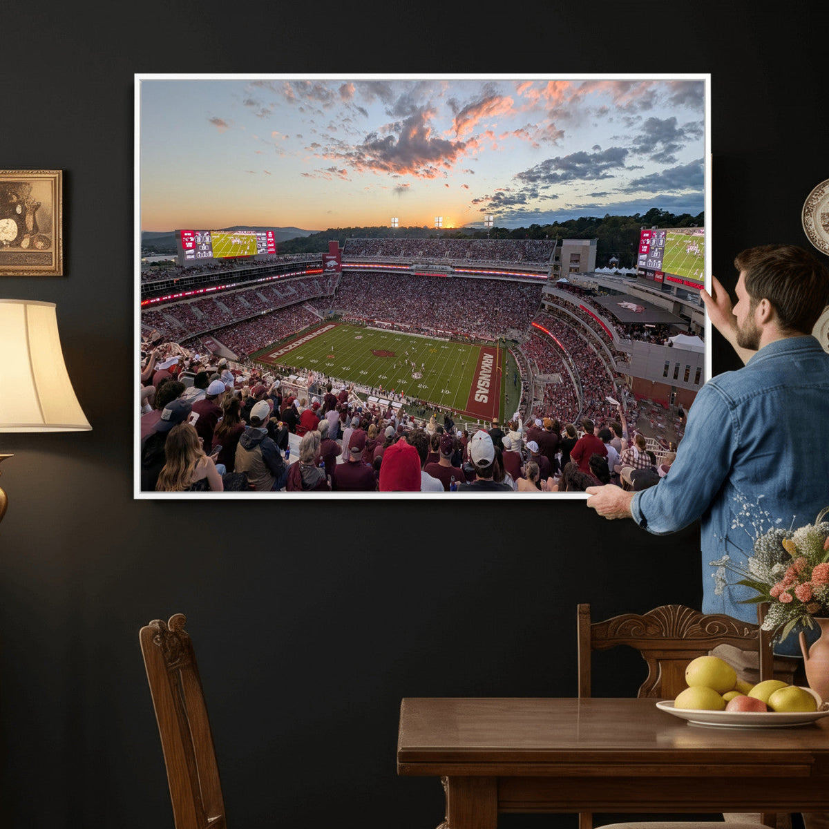 Donald W. Reynolds Razorback Stadium Wall Art Canvas Print –