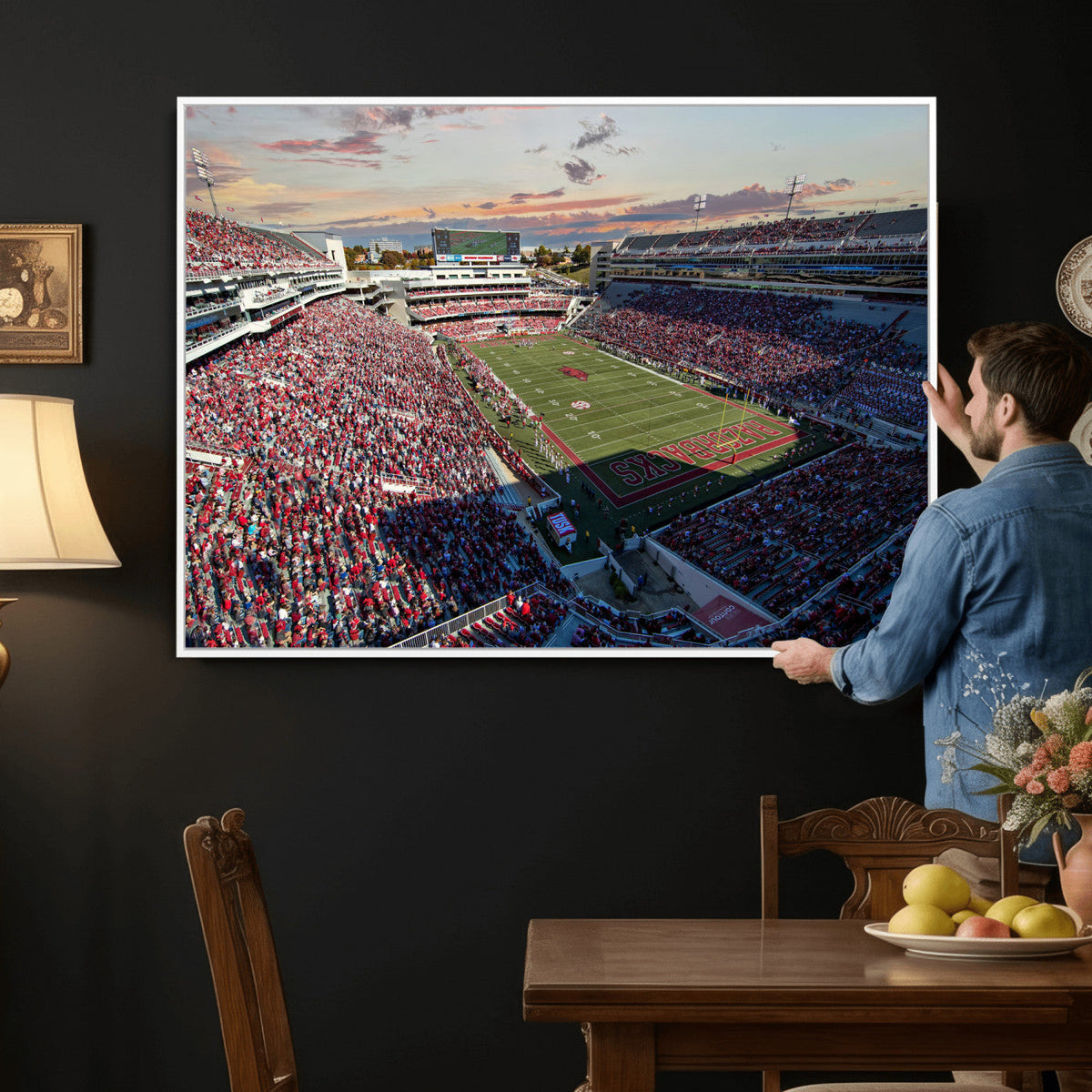 Donald W. Reynolds Razorback Stadium Wall Art Canvas Print –