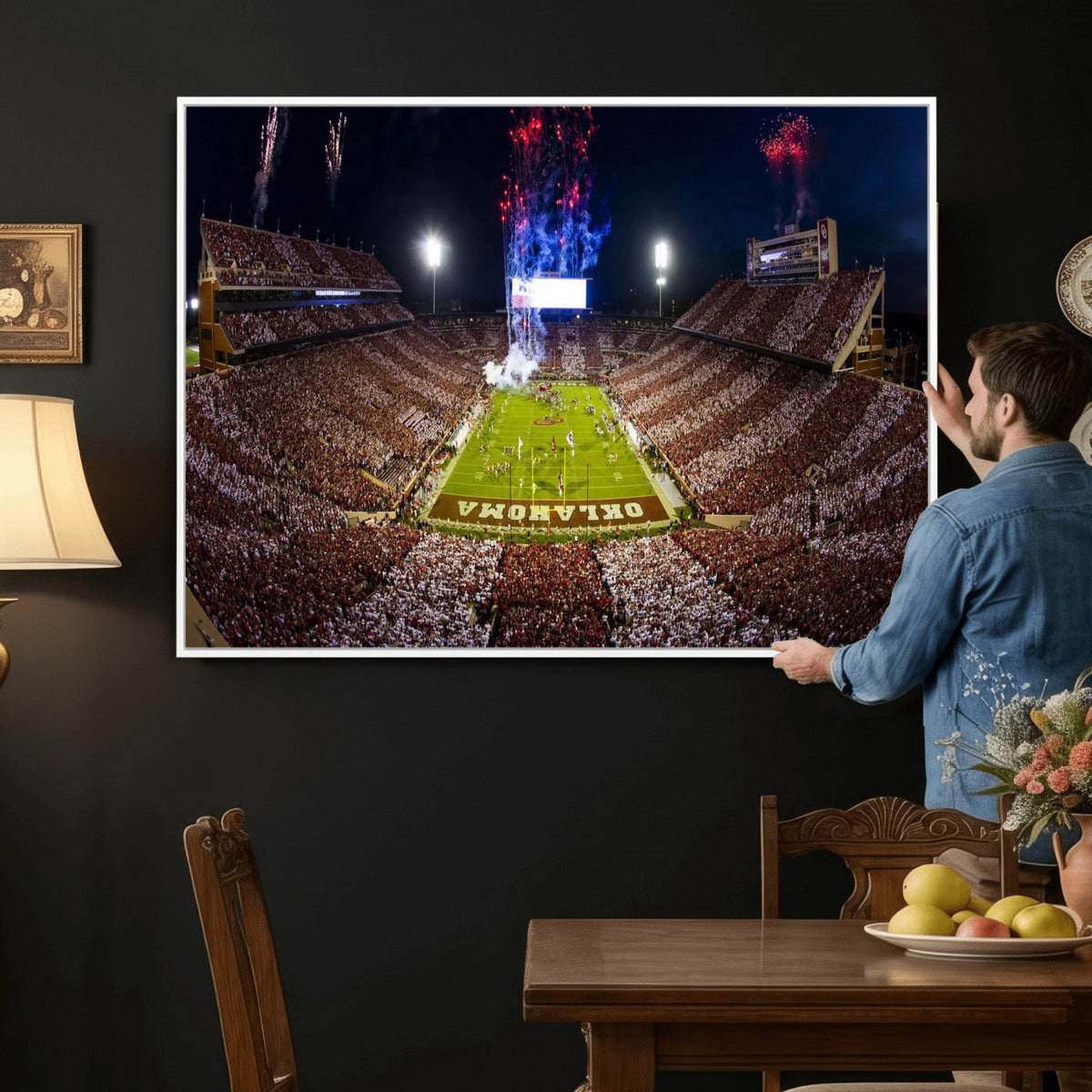 Oklahoma Memorial Stadium Wall Art Canvas Print – Oklahoma