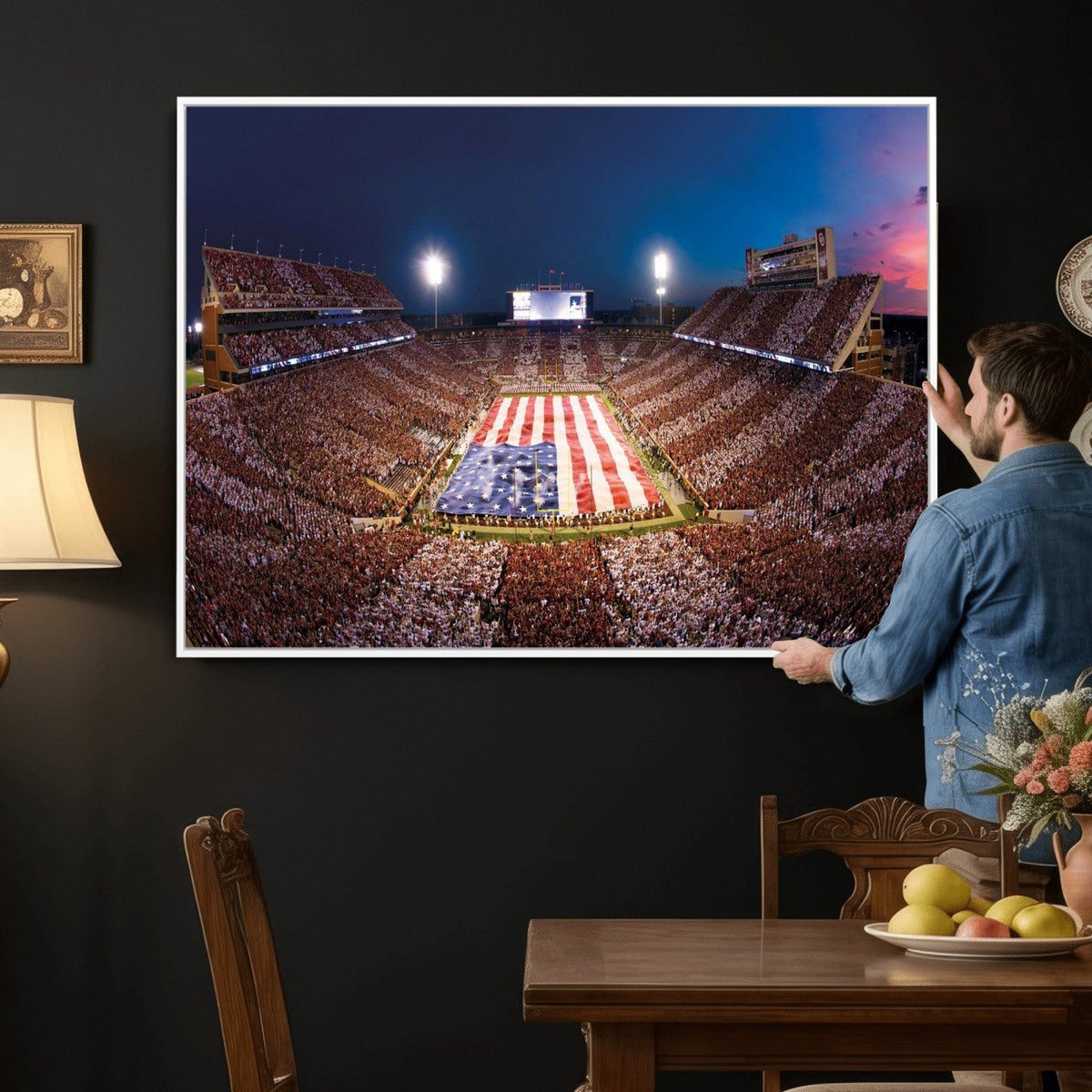 Oklahoma Memorial Stadium Wall Art Canvas Print – Oklahoma