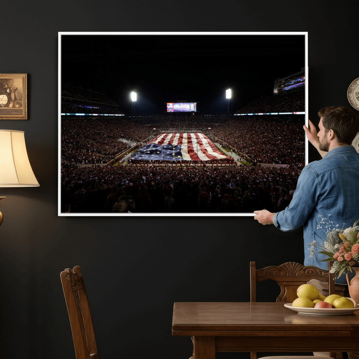 Oklahoma Memorial Stadium Wall Art Canvas Print – Oklahoma