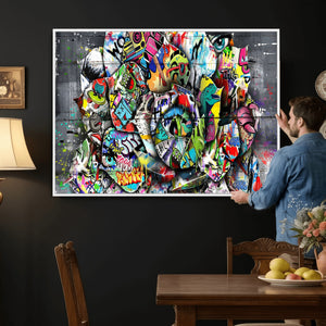 Abstract Graffiti Collage Street Art Wall Art Canvas Print