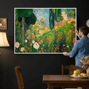 Gustav Klimt Boho Mountain Landscape Large Wall Art,