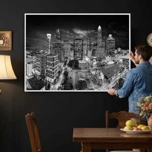 Charlotte Skyline Canvas Wall Art Print – North Carolina Cityscape Photography Print