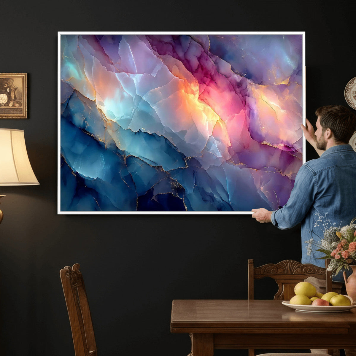 Colorful Abstract Canvas Wall Art Print, Vibrant Popup Color Art Print