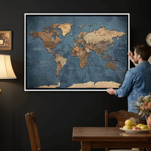 World Map Canvas Wall Art Canvas Print