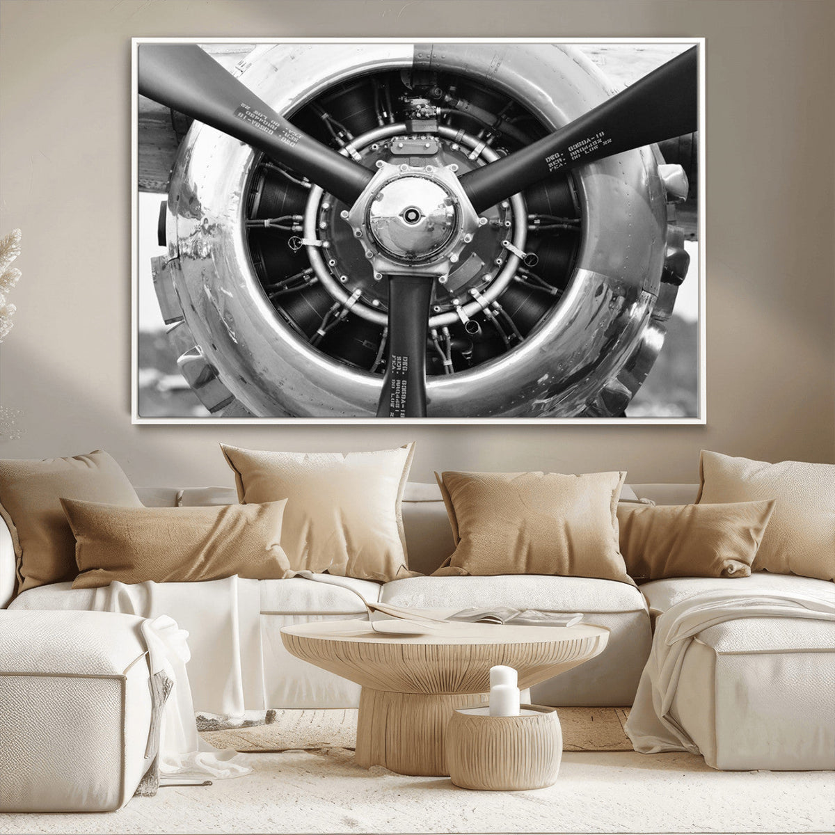 Vintage Airplane Wall Art Canvas Print