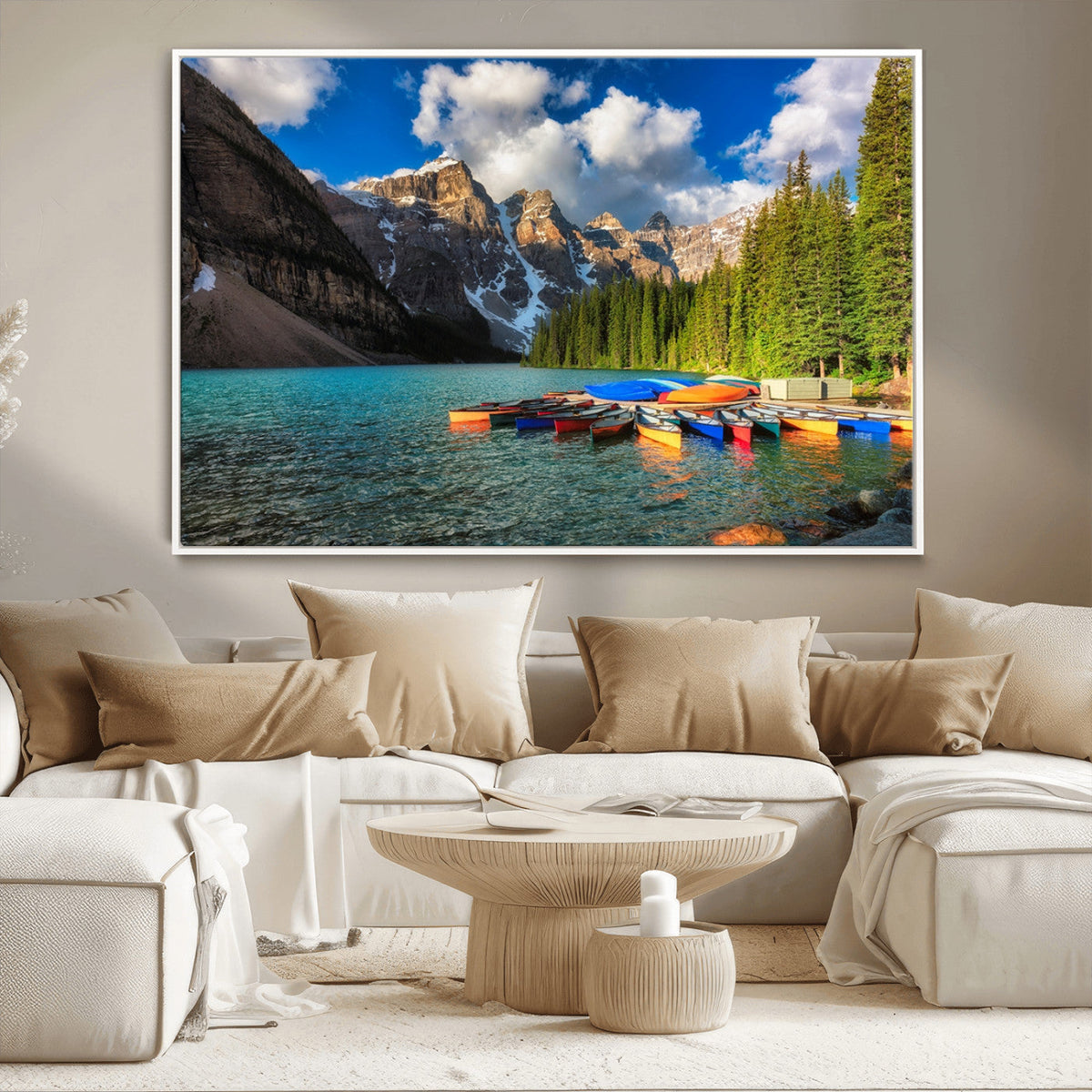 Moraine Lake 3-Panel Wall Art, Majestic Mountain and Lake