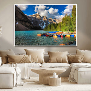Moraine Lake 3-Panel Wall Art, Majestic Mountain and Lake