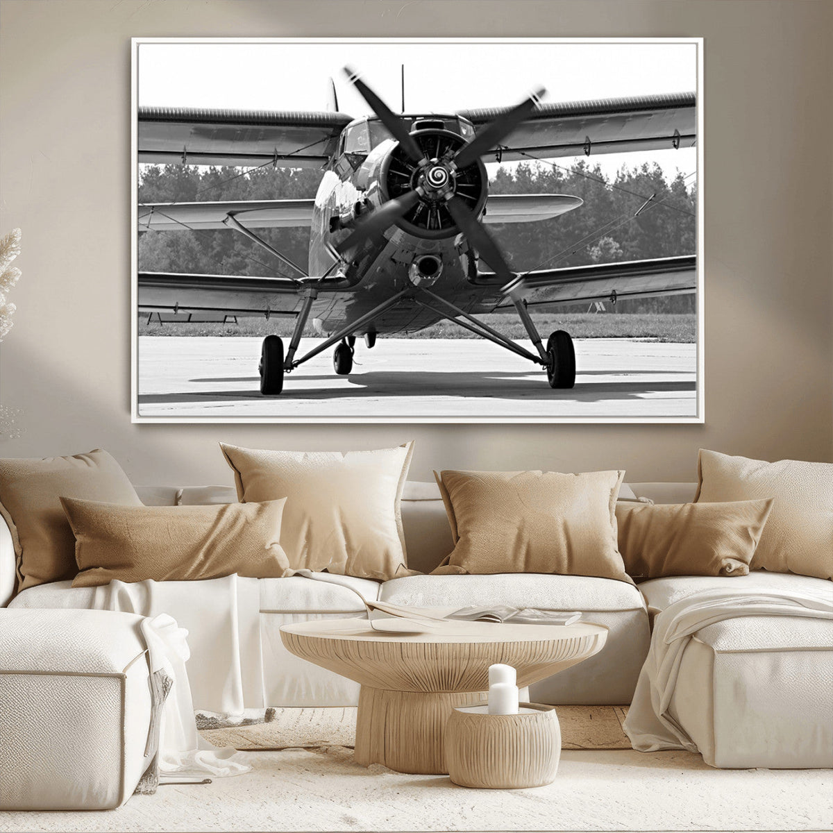 Wall Art Old War Plane Canvas Print