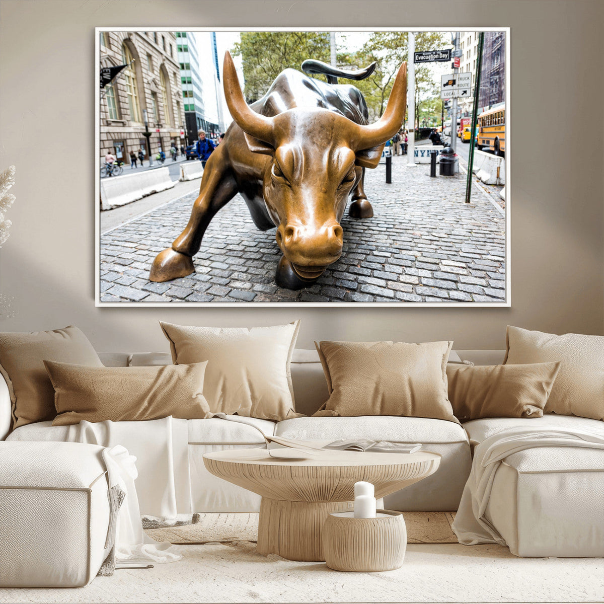 Charging Bull Wall Art Canvas Print