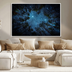 Forest and Stars Wall Art Canvas Print