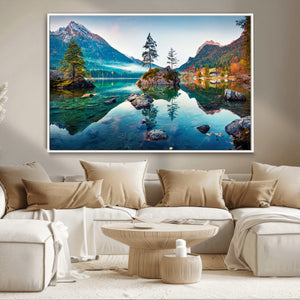 Crystal Clear Lake Wall Art | Mountains Wall Art Canvas | 3