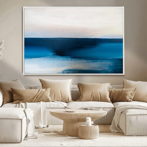 Dark Blue Abstract Wall Art Canvas Print