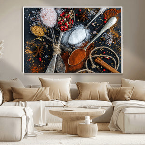 Spices and Seasonings Canvas Wall Art – Colorful Triptych