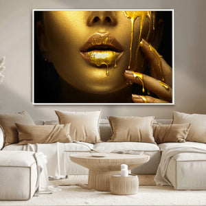 Gold and Women Wall Art Canvas Print