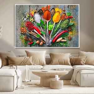 Spoonful of Spices Cooking Wall Art Canvas Print - Vibrant