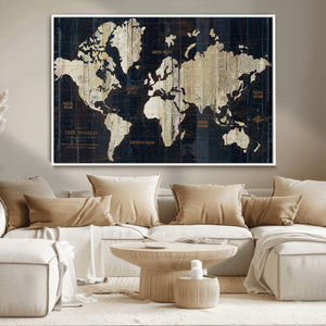 World Map Canvas Print – Detailed Map of the World Wall Art
