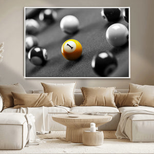 Wall Art Pool Table and Balls Canvas Print
