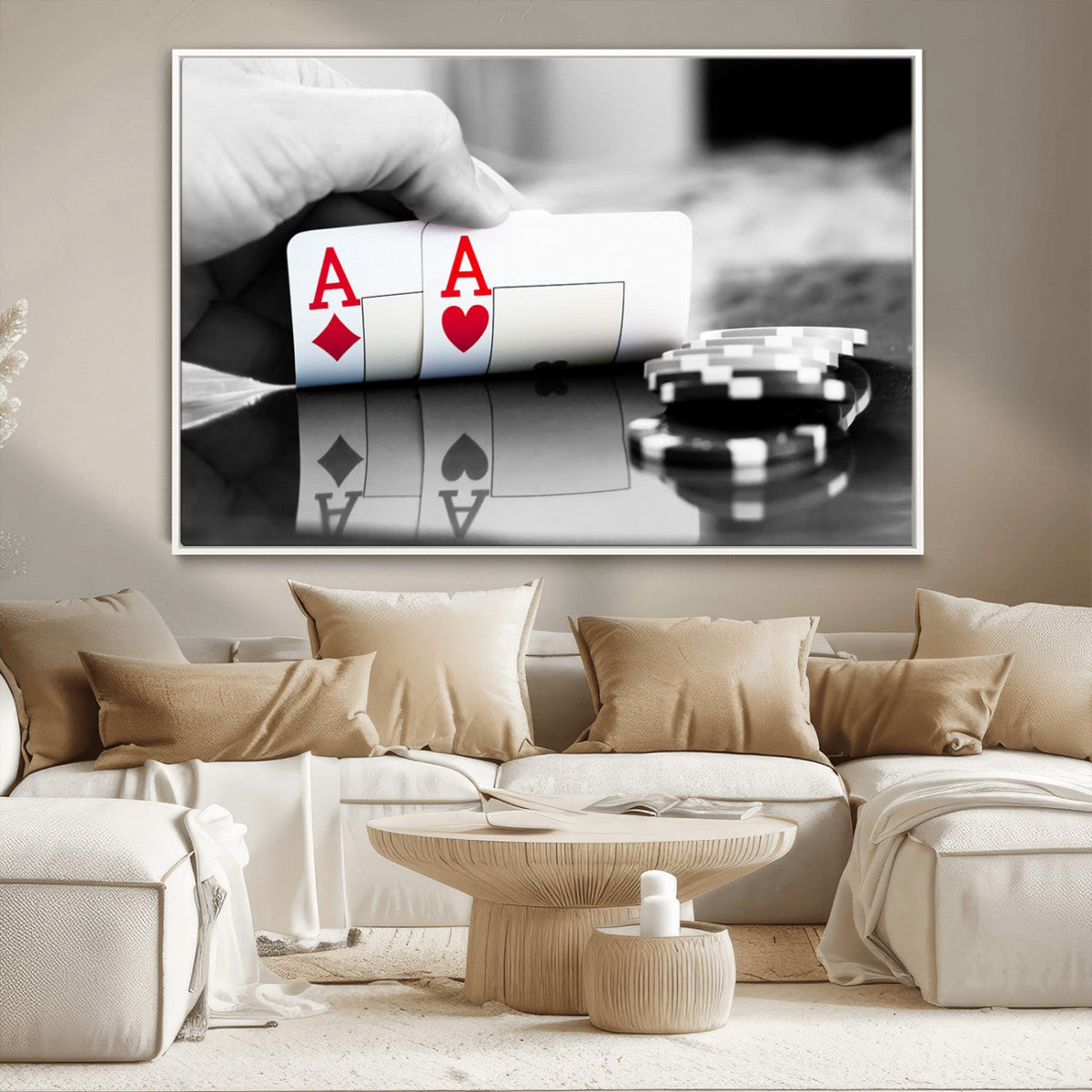 Aces Poker Art Poker Game Wall Art Canvas Print