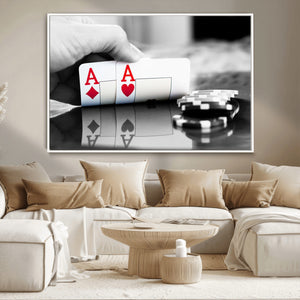 Aces Poker Art Poker Game Wall Art Canvas Print