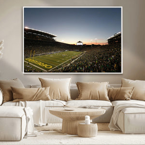 Oregon Ducks Football Team Print - Eugene Autzen Stadium