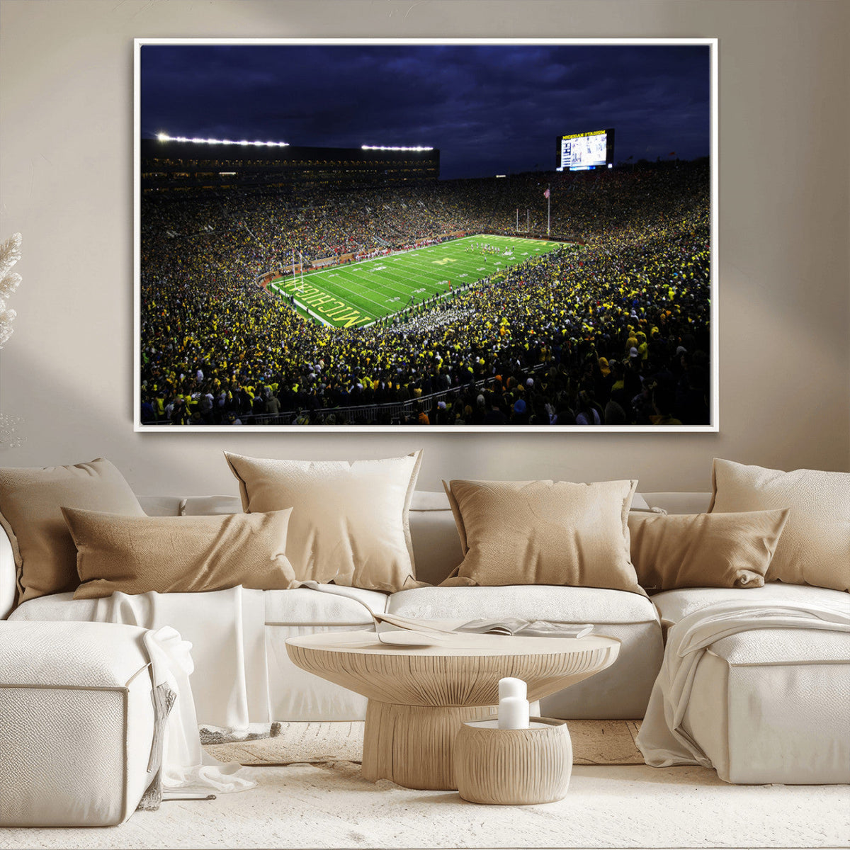 Michigan Wolverines Football Canvas Wall Decor, Football