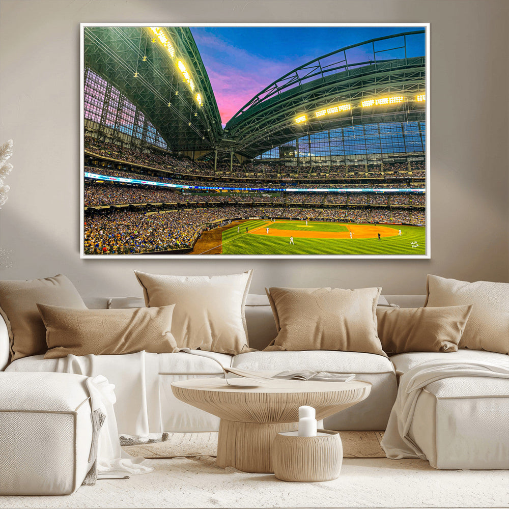 Milwaukee Brewers Baseball Team Print Canvas- American