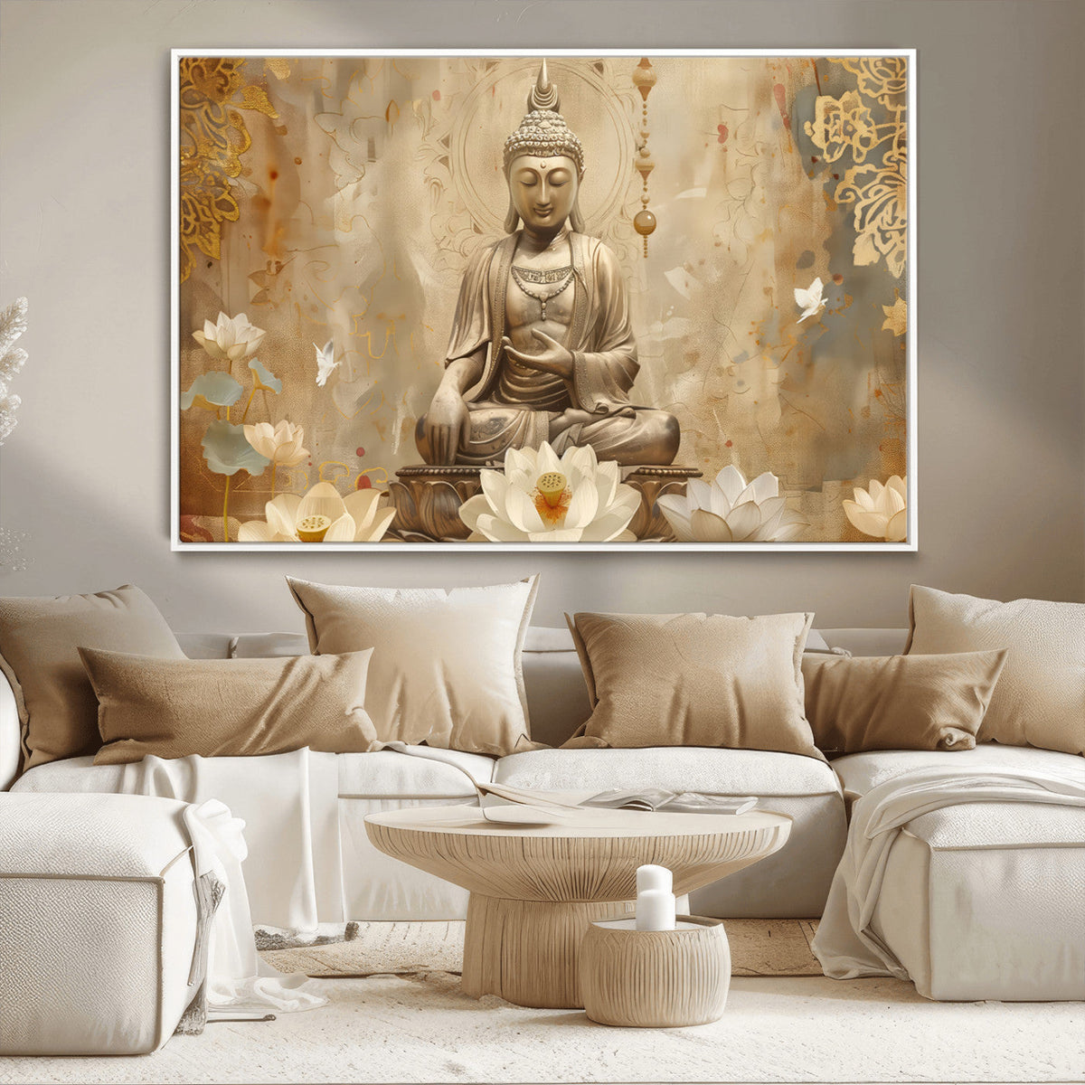 Buddha Wall Art Canvas Print, Buddha Meditation Room Decor,