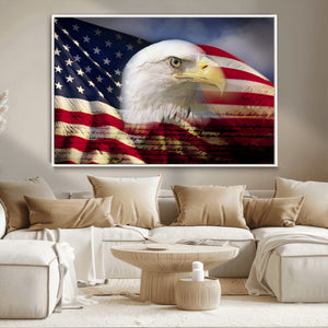 American Flag Eagle Symbol Wall Art, American Flag Eagle