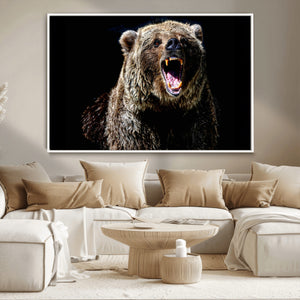 Grizzly Bear Canvas Print | Wildlife Wall Art for Cabin