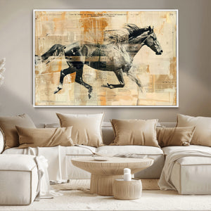 Chines Style Running Horse Western Wall Art | Farmhouse Wall