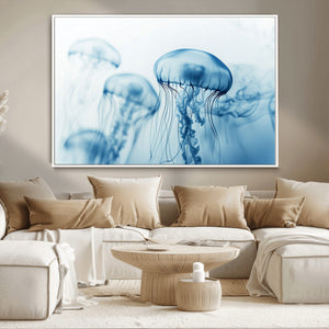 Blue Jellyfish Wall Art Canvas Print