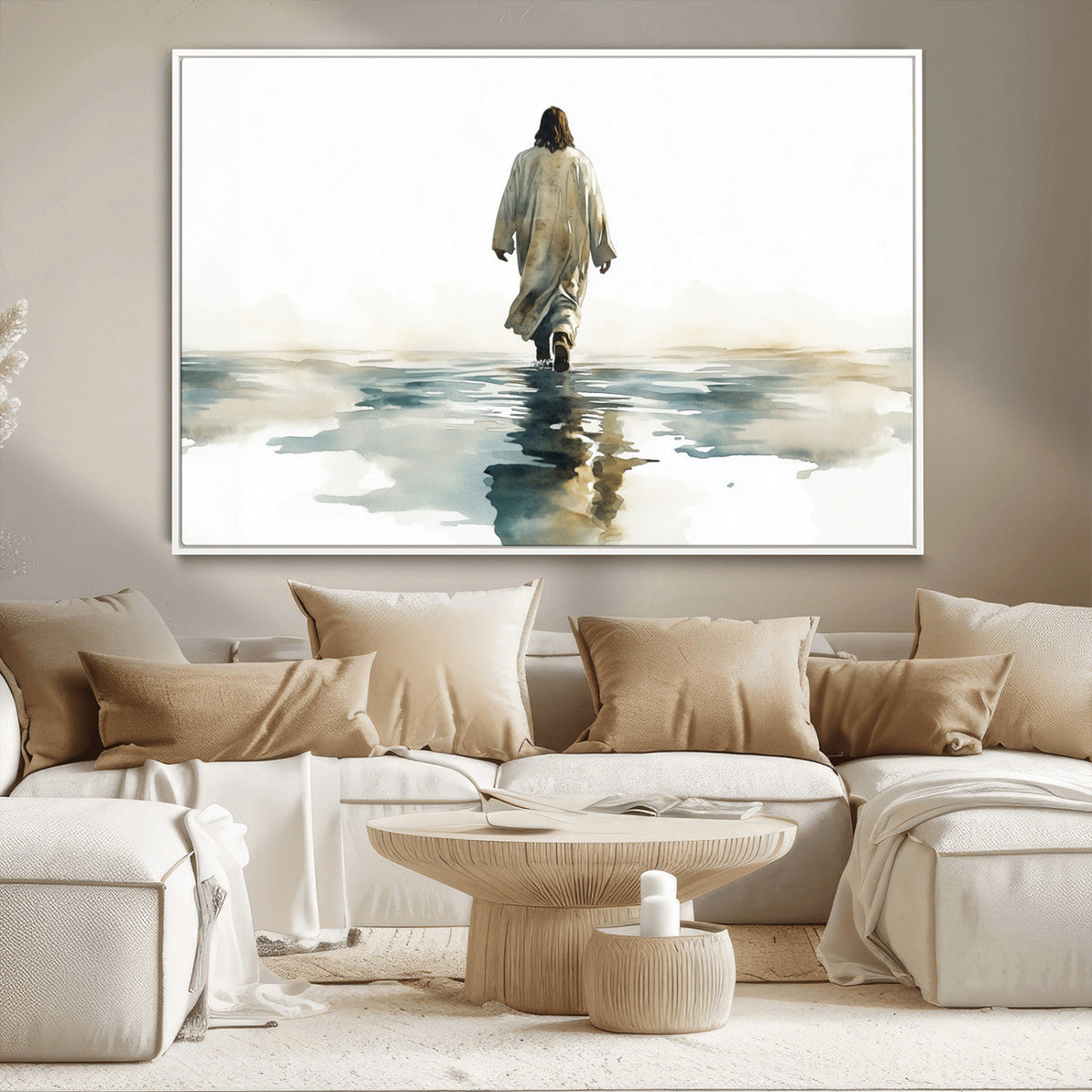 Abstract Jesus Wall Art Canvas Print, Christian Wall Art,