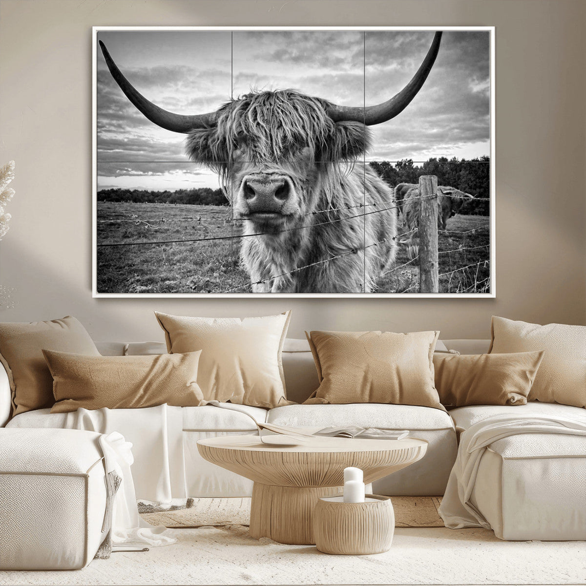 Scottish Highland Cow Wall Art Canvas Print | Ready to Hang