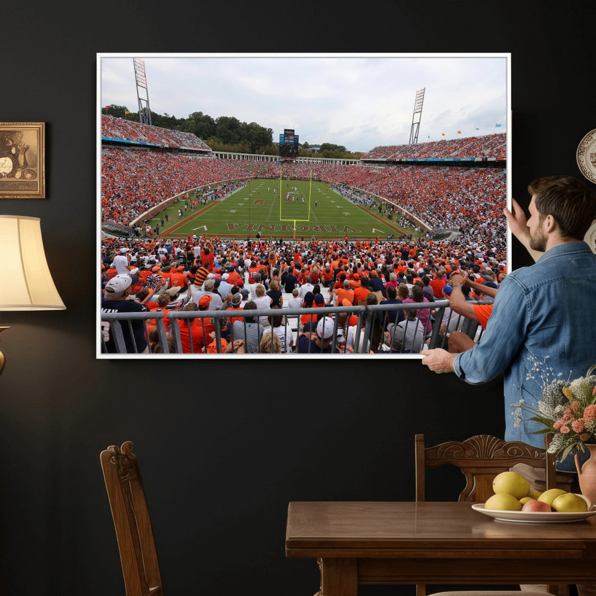 Virginia Cavaliers Football Team Print - Charlottesville Scott Stadium Print Wall Art Canvas