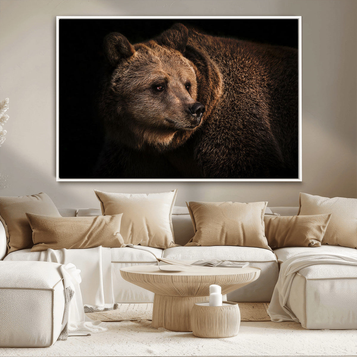 Wild Grizzly 399 Bear Canvas Wall Art Print, Bear Animal