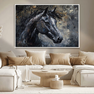 Large Abstract Horse Wall Art Canvas Print | Farmhouse Wall