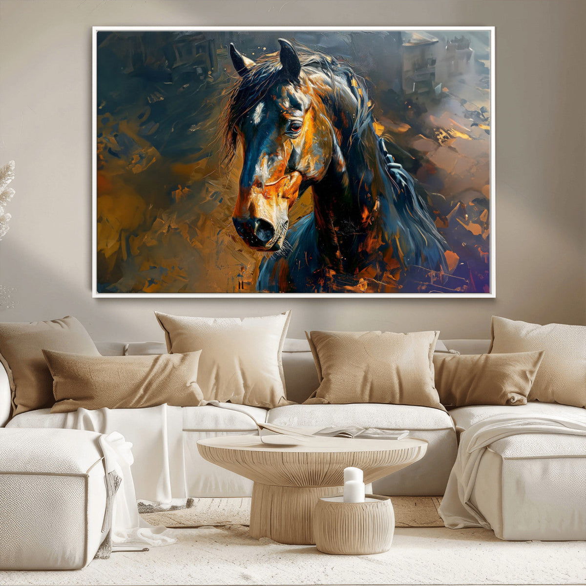 Abstract Horse Wall Art Canvas Print | Farmhouse Wall Decor