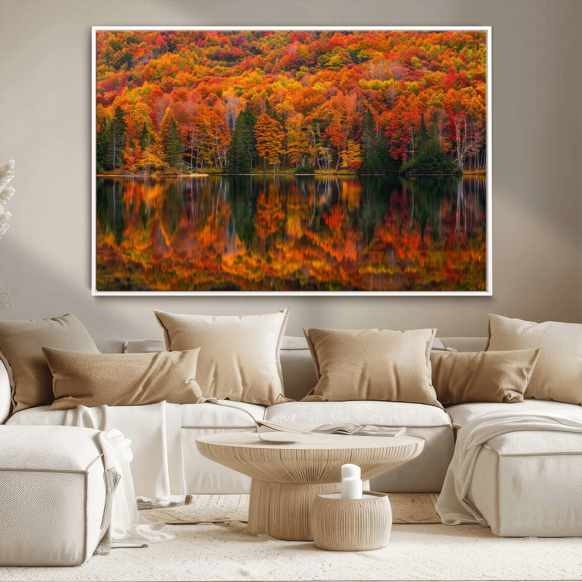 Fall Foliage Wall Art - Autumn Reflection Canvas Print,