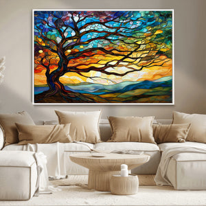 Mosaic Tree Wall Art | Ready to Hang Stained Glass Style