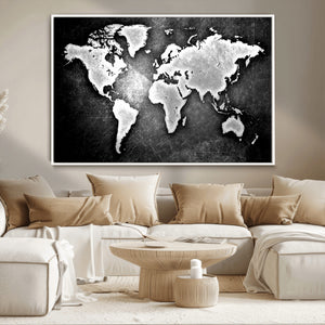 World Map Wall Art Canvas Print – Framed Wall Art for