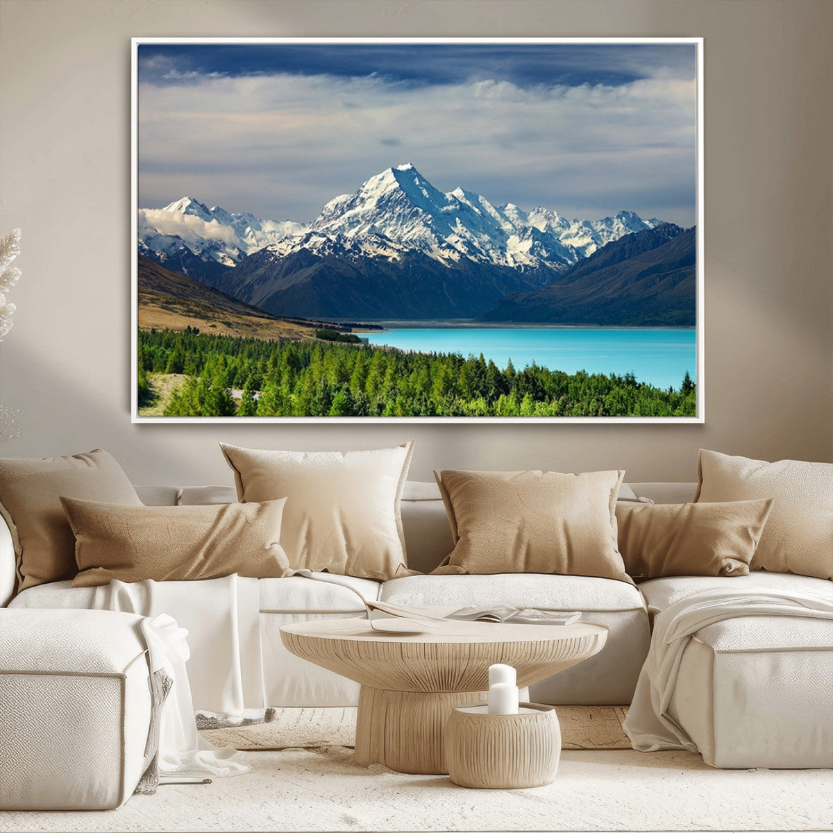 Mount Cook and Lake Pukaki Canvas Wall Art Print – Majestic