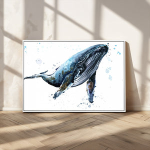 Watercolor Whale Wall Art Canvas Print