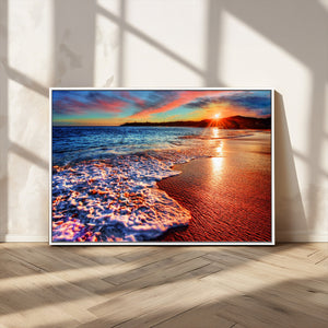 Colorful Coastal Sunset on the Beach Canvas Print, Ocean