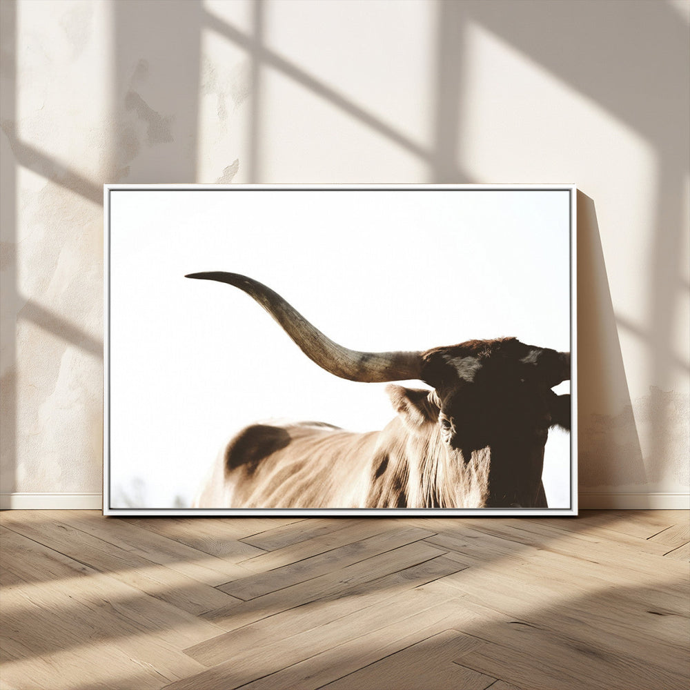 Texas Longhorn Wall Art Canvas Print | 3-Panel Large