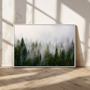 Forest Wall Art Canvas Print | Foggy Forest Wall Art | Pine