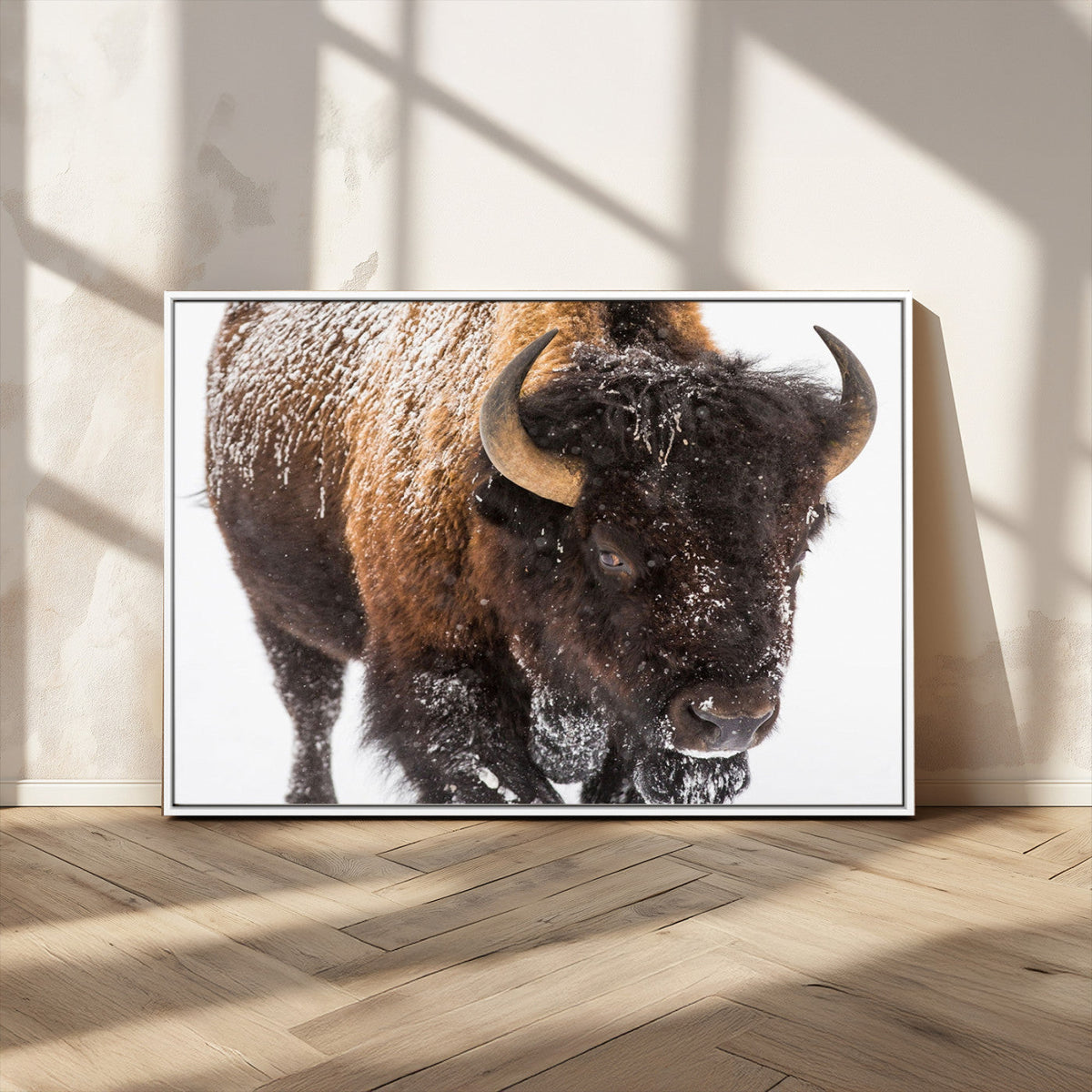 Bison Wall Art Canvas Print For Farmhouse, Wild Animal Wall